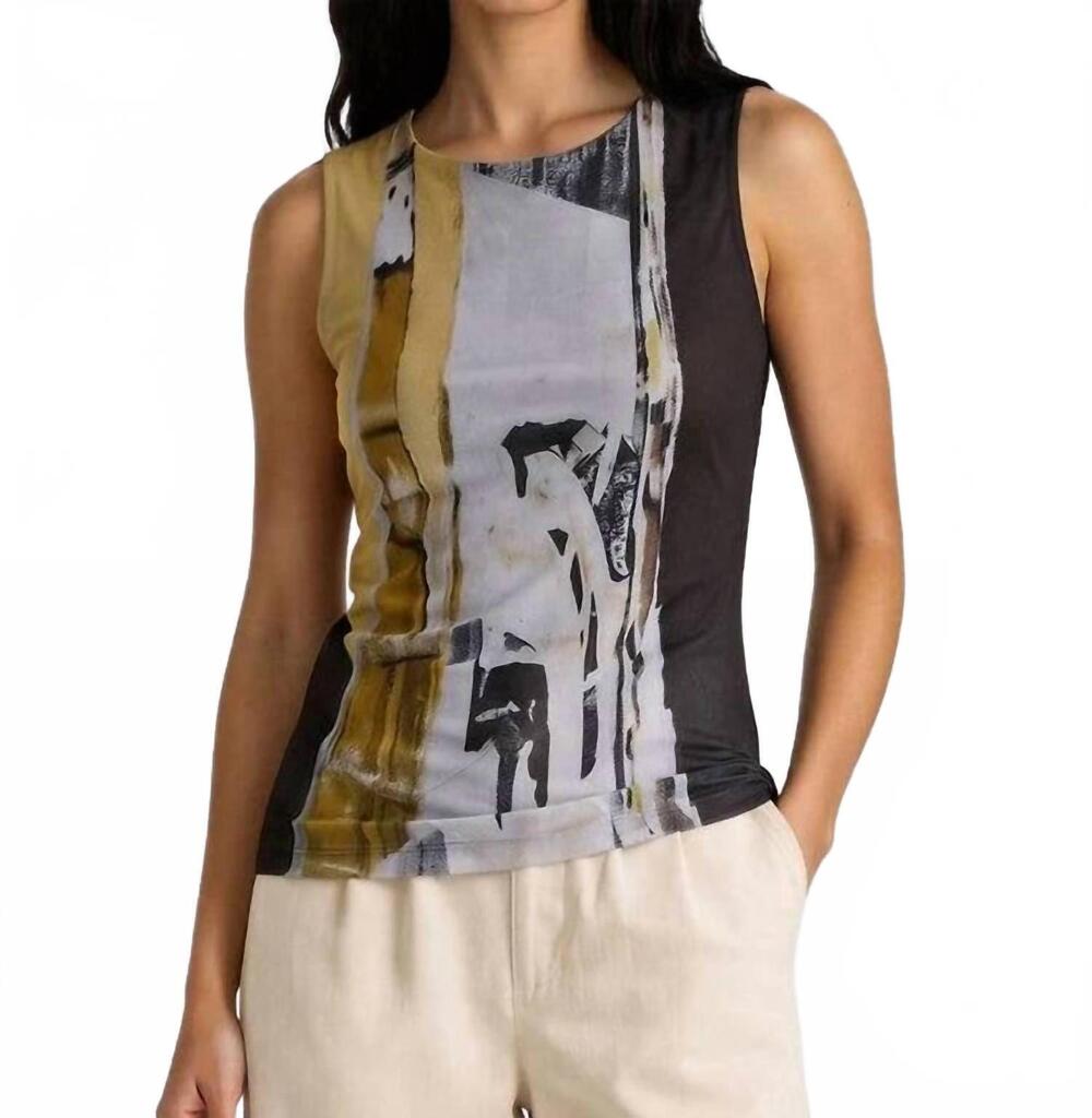 NEW AMB DESIGNS florence mesh tank top in off the record